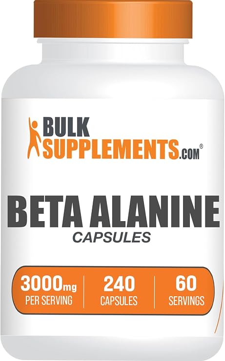 Beta Alanine Capsules - Beta Alanine Supplement, Pre-Workout Supplement - Gluten Free, 4 Capsules per Serving, (3000mg), 240 Count (Pack of 1)