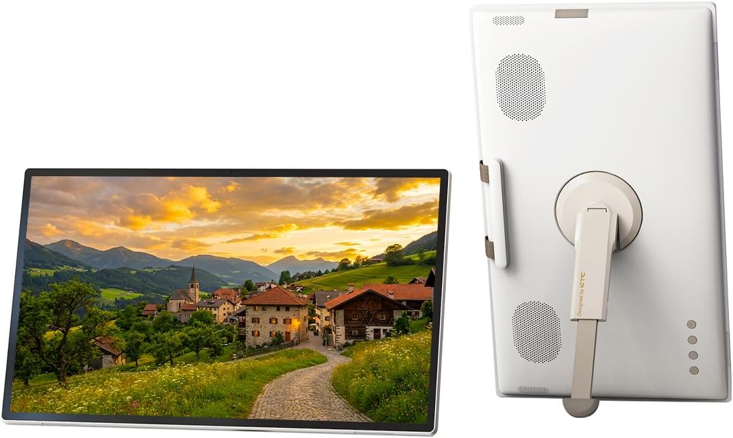 KTC MegPad 25" 1080p Portable Touchscreen Monitor, Android 14, Built-in Battery, Speakers & 8MP Camera, USB-C Video Input, Remote Control, IPS Panel, Ideal for Outdoor, Camping, Travel, Office
