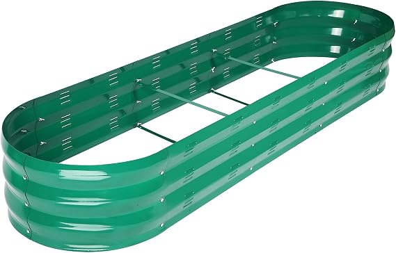 GADI Galvanized Raised Garden Bed Outdoor 67" D x 20" W x10 H, 7 cu. ft. Planter for Outdoor Plants Metal Raised Garden Bed Kit (Green)