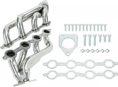 Stainless Steel Shorty Exhaust Headers for GMC Yukon 4.8L 5.3L 1999-2001, Compatible for GMC Sierra 1500 2500