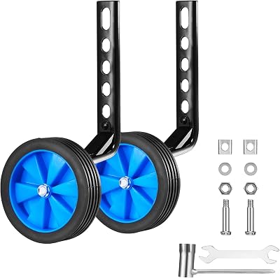 Geminiman Bicycle Training Wheels Stronger Version Design with Reinforced Metal Heavy Duty Rear Wheel Adjustable Kids Stabilizer Suitable for 12 14 16 18 20 Inch Childrens Single Speed Bike