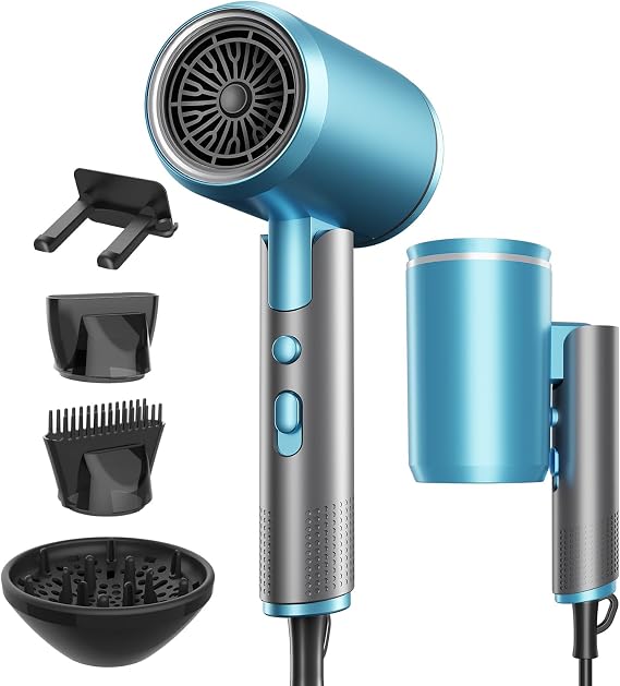 High Airflow Dryer Quick Dry Latest 2025 Beauty Stylist-Supervised Foldable Hair Dryer 200 Million High-Concentration Negative Ions Overheat Protection/57℃ Constant Temperature Hair Care 3-Speed