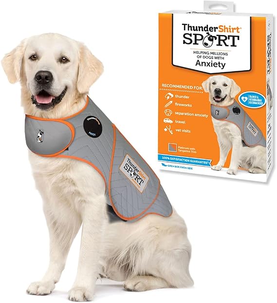 ThunderShirt for Dogs Calming Anxiety Vest, X Large, Platinum Sport