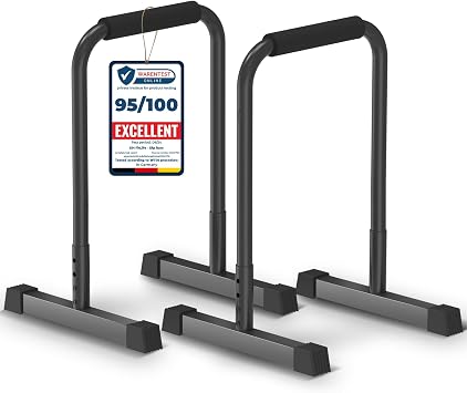 DH FitLife Adjustable Dip Bars 80 90/80 100 cm | Dip Station & Parallettes for Calisthenics, Home Gym & Strength Training | Heavy Duty Alloy Steel Frame, 200 kg Capacity, Stable Construction