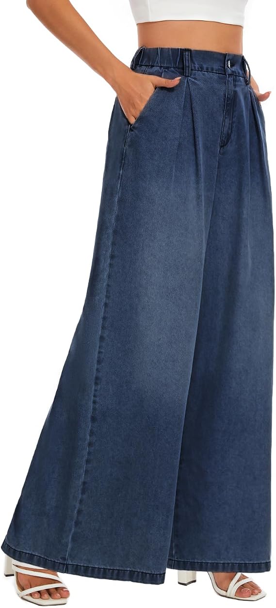 Tapata Womens Extra Wide Leg Jeans Baggy Long Denim Pants Petite/Regular/Tall Casual Loose Palazzo Streetwear Trousers