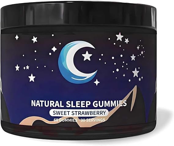 Natural Sleep Gummies - Melatonin Free Supplement - Sleep+ Gummies for Adults-Fruity Flavor, Vegan, Travel-Friendly, 60 Count