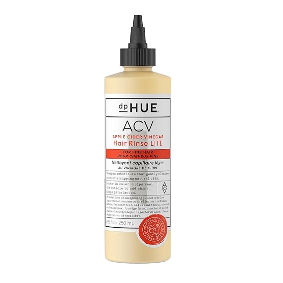 dpHUE Apple Cider Vinegar Hair Rinse Lite, 8.5 oz - Shampoo Alternative, Scalp Cleanser & Post Workout Rinse - Wont Weigh Fine Hair Down - Removes Buildup & Sweat