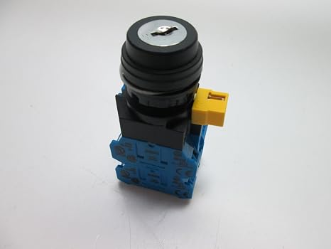 IDEC HW1K-2BF20 2 Normally Open Contacts, 2 Position MAINTAINED, 22 MM, Finger Safe, HW Series, KEYED Operation, Removal in Left ONLY, Round Plastic Bezel, SELECTOR Switch