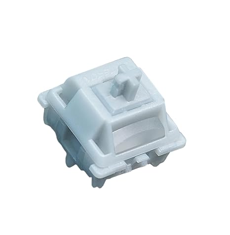 GATERON Smoothie Silver Keyboard Switches, Linear RGB LED 5 Pin Factory Pre-lubed 45gf Full POM Key Switches for MX Mechanical Keyboard(105PCS)