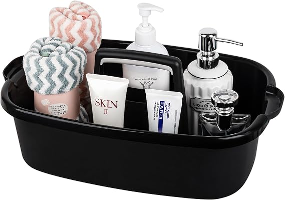 Large Cleaning Supplies Caddy Portable Shower Caddy Basket Black