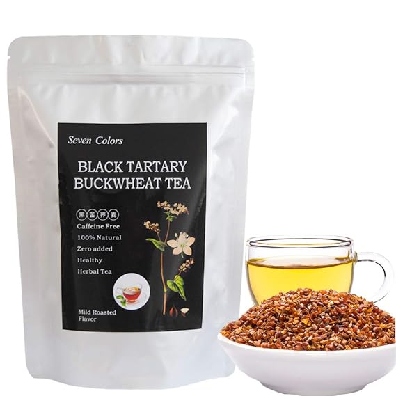 Seven Colors - Tartary Buckwheat Tea - Roasted Buckwheat Tea - Black Tartary Buckwheat - Soba tea - Caffeine Free -100% Natural Buckwheat Germ Loose Leaf Herbal Tea 16oz / 453g