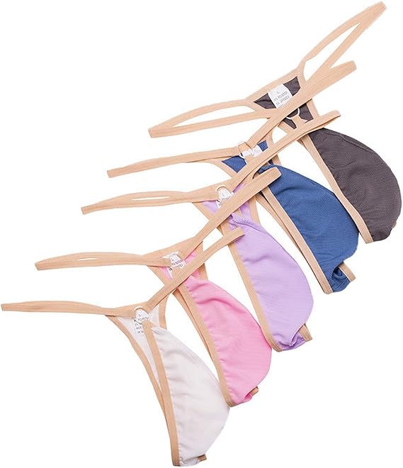 Faringoto Men'S Big Pouch Thong Sexy Low Rise Bulge Mens T-Back Underwear