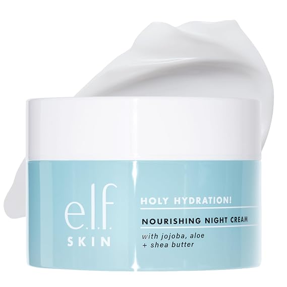 e.l.f. SKIN Holy Hydration! Nourishing Night Cream, Ultra-Hydrating Moisturizer, Infused with Shea Butter, Soothes Skin, 1.76 Oz Packaging May Vary