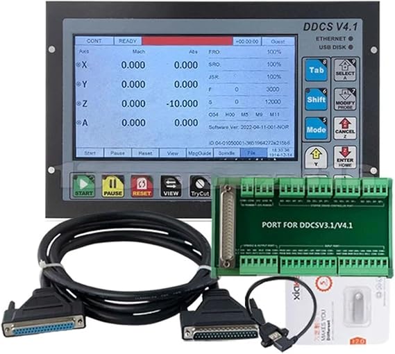 CNC Controller, DDCS V4.1 3/4 Axis Independent Offline Controller Machine Tool Engraving and Milling CNC Motion Control System,Compatibility(3 Axis)