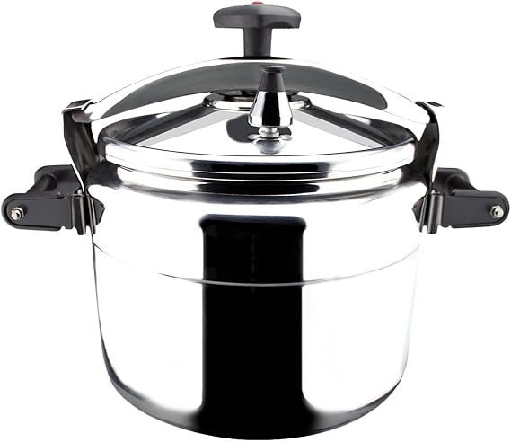 MAGEFESA Chef 16-Quart Aluminum Pressure Cooker Stainless Steel Lid, Thermodiffusion Base, 3 Safety Systems, Fast & Even Cooking