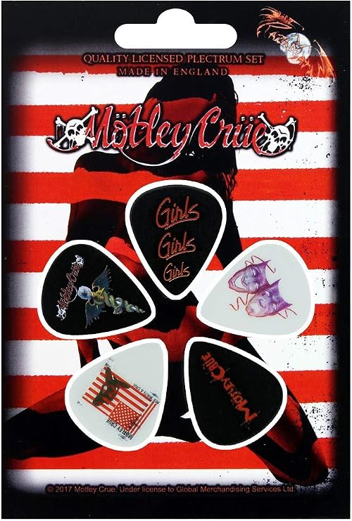 Motley Crue Plectrum Pack: Red, White & Crue