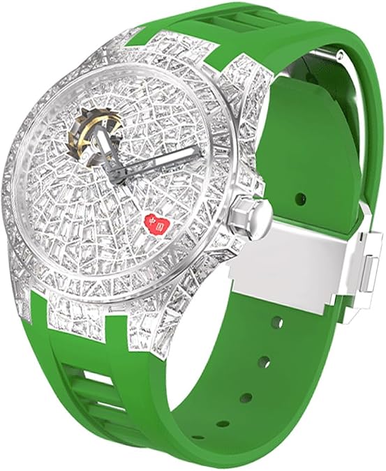Automatic Mechanical Mens Watch Luxury Crystal Watches Diamonds Dial Sapphire Wrist Watch Waterproof Man Luminous Hands