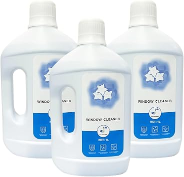 Window Cleaning Solution, 3-Pack, 1L, Compatible with ECOVACS Winbot W1 PRO/W2 PRO/W2 PRO OMNI/W2 OMNI/Winbot MINI, Glass Cleaner