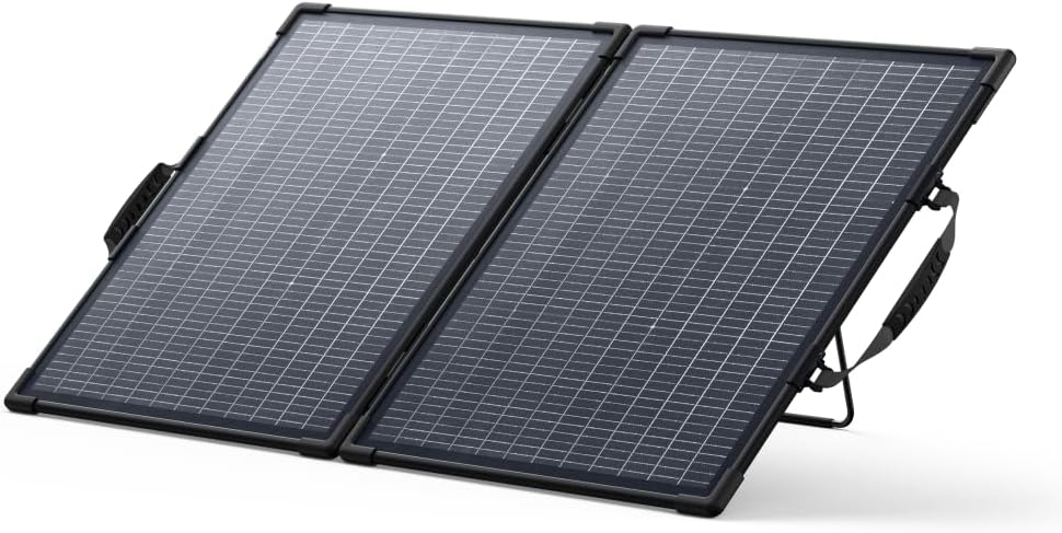 Anker Solix PS100 Dual Portable Solar Panel, Double Sided Power Generation, 100 W Solar Panel, Solar Charger, Solar Panel, Long Life, 25% High Conversion Efficiency, IP67 Dustproof, Waterproof, Easy Connection, Foldable, Small, Lightweight, Portable, Disaster Prevention, Camping, Portable Power Supply, Anchor