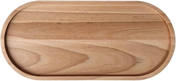 efo Wooden Oval Candle Plate - Accessory Tray Table Centrepiece Decorative Tray - Desktop Organizer for Office Supplies - Serving Platters for Parties Home Decor Accessories
