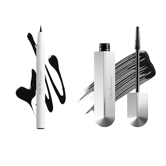 r.e.m. beauty by ariana grande | Eye Essentials Bundle At the Borderline Eyeliner Marker + Flourishing Lengthening Mascara | Precision Liner & Lengthening Lashes for All-Day Wear