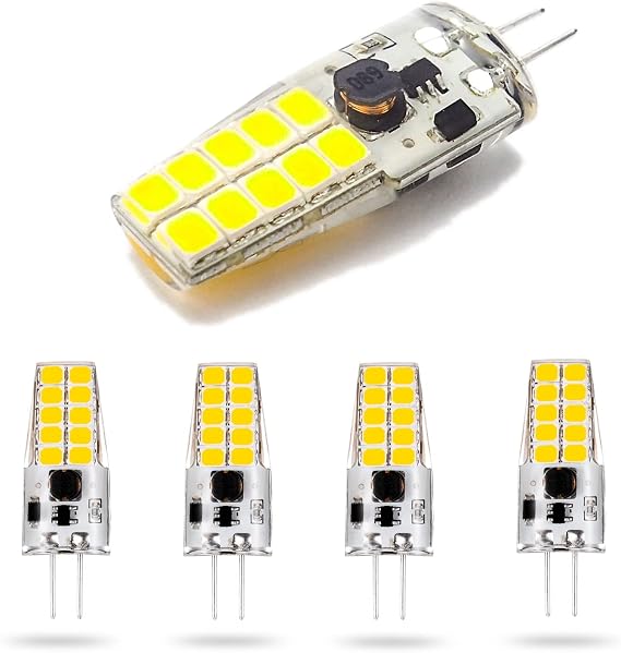 LED G4 Lamps, 3W G4 LED Bulb 200lm, Replacement for 30W Halogen Lamps, No Flickering 360 Angle, AC/DC 12-24V, 5 Pack (Color : Cold White 6000K)