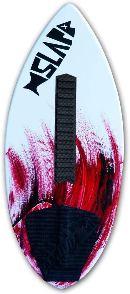 USA Made Slapfish Skimboard - Fiberglass & Carbon - Riders up to 200 lbs - 48" with Traction Deck Grip - Kids & Adults - 4 Colors (Red + Arch)
