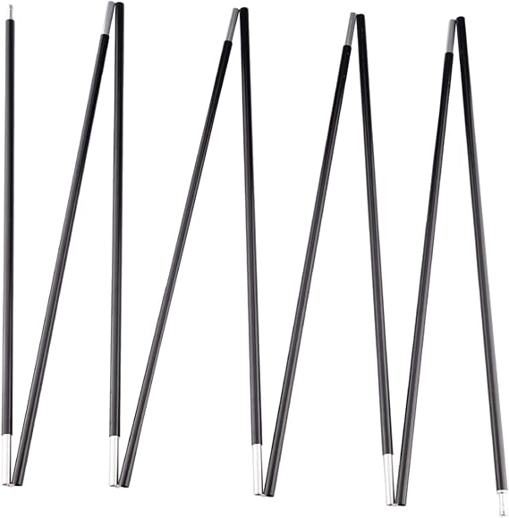 Aluminum Tent Poles Replacement, Black Pre-Assembled Tent Pole, 7001 T6 Heated Camping Tent Rod