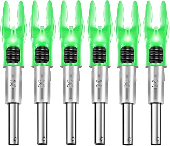 DEEPOWER X Lighted Nocks for Arrows .204”/.233”/.244”/.246” with ON/Off Switch with H, S, GT Bushings