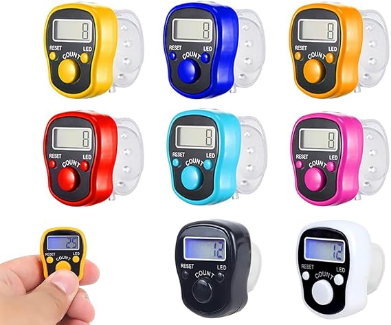 8PCS Digital Finger Counter, Tally Counter Ring,LCD Tally Counter,Finger Digital Tally Lap Counter,Finger Digital Tally Lap Counter,Tasbeeh Handheld Mini Display,for Prayer Sports Golf(Color)