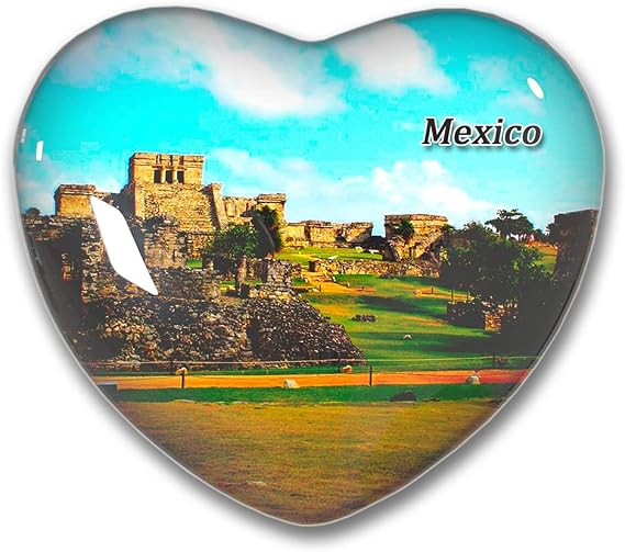 Mexico Zona Arqueologica de Tulum Fridge Magnets Sticker Kitchen Refrigerator Decoration Magnet Gift Heart Shape