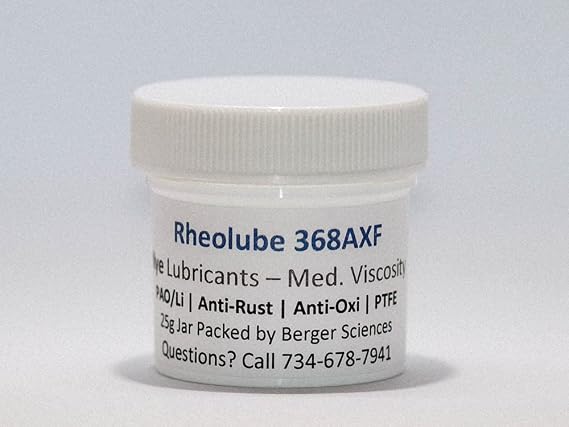 Rheolube 368AXF 25 Gram Jar Medium-Light Viscosity Synthetic Grease with Unique Additive Package, Including Rust Inhibited, Tackifier, PTFE Fortified and EP Fortified