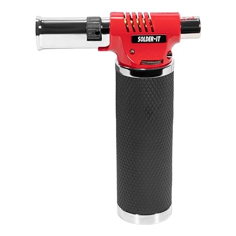 Solder-It Pro-Torch PT-220 | Automatic-Ignition Butane Torch Lighter | Up to 220 Minutes Butane Refill Tank | Blow Torch, Soldering Tool, and Grill Lighter | For Brazing, Plumbing, Auto Repair