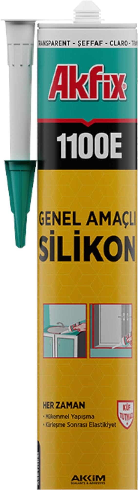 Akfix 1100E Genel Amaçlı Siyah Silikon 280 gr