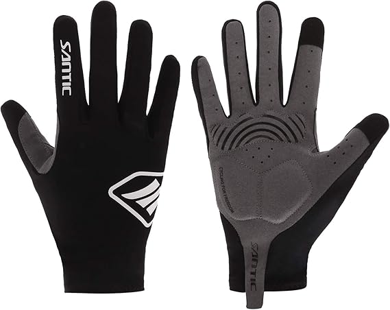 Santic Cycling Gloves for Men Winter Full Finger Thermal Cycle Gloves Touch Screen