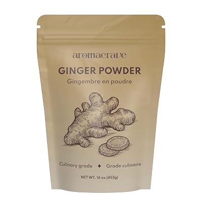 AROMACRAVE Ginger Powder| 100% Pure and Natural Ground Ginger Root | Aromatic & Flavorful | No Additives or Preservatives | Pantry Staple for Cooking, Baking, Tea, and Smoothies 16 oz