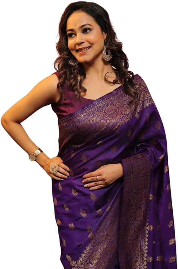 Banarasi Saree Katan Silk Satin With Blouse Piece