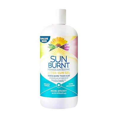 Sunburnt Ultra Hydrating Aloe Vera Gel by with Natural Organic Aloe Vera  Calendula Echinacea Hyaluronic Acid to Help Soothe Hydrate Cool Dry Skin Provide Soothing Sunburn Relief, 16 Ounce SUNB21006