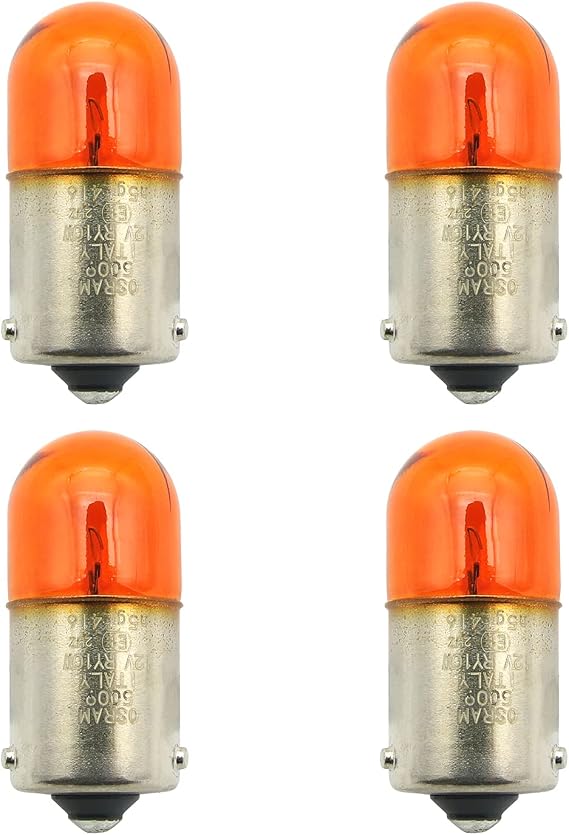 BSK 12V RY10W BAU15S 5009 Amber Turn Signal Light Bulbs - Pack of 4