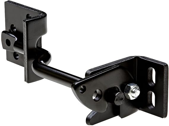National Hardware Adjust-O-Matic Gate Latch V23A, 8in, Black Steel, Heavy Duty