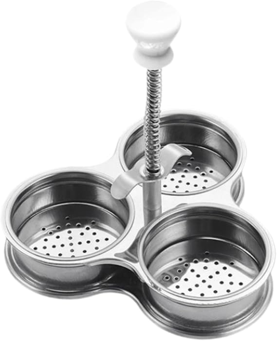 Stainless Steel Egg Poacher,Breakfast Cooking Steamer,High Efficiency Kitchen Tool,Nonstick 3 Poached Eggs Cooker for Breakfast Cooking