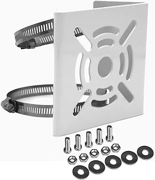 WiTi Universal Vertical Pole Mount for Security Camera, Solid Metal Bracket with Loops, Suitable for CCTV CamerasSmall Size