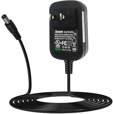 MyVolts 12V Power Supply Adaptor Compatible with Roland Fantom-06, Fantom-07, Fantom-08 Keyboard - US Plug