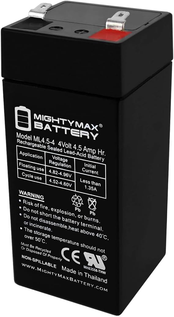 Mighty Max Battery 4 Volt 4.5 Ah SLA Replacement Battery for Toyo 2FM4.5