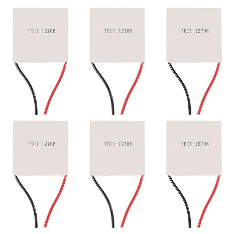 UMLIFE 6PCS TEC1-12706 Semiconductor Refrigeration Tablets TEC1-12706 12V 6A Heatsink Thermoelectric Cooler Cooling Peltier Plate Module 40x40MM