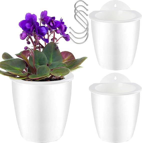 Oliz Self Watering Wall Planters with Water Reservoir, Easy to Water and Install, Lightweight, Vertical Plant Pots for Indoor Plants, Set of 3 - Plants Not Included