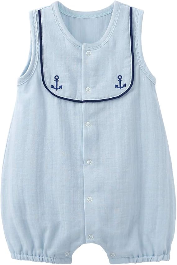 pureborn Baby Boy Romper One-Piece Cotton Outfit Summer Clothes 0-24M