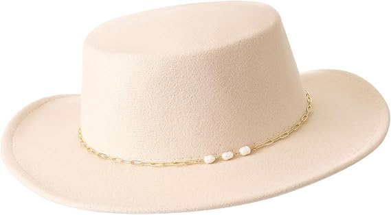 Hat Bands for Women Cowboy Hats with 14K Gold Plated Paperclip Chain Accessories for Fedora Fat Bands