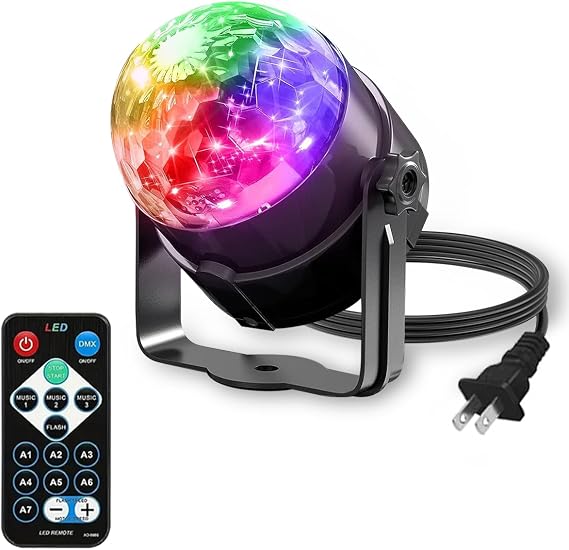 Disco Ball Party Light Sound Activated with Remote