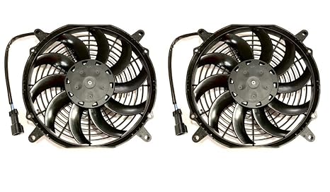 SPAL 30100628B Trans/Air 2160116 10'' Puller Fan 12 Volt High Performance Curved Blades 847 cfm with 8 Built in mounting Brackets VA11A-AP7/C/T-57A 2160088 2160080-2 Pack